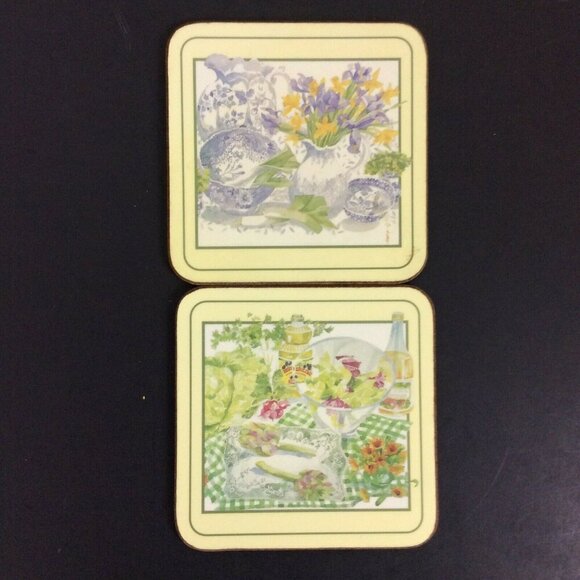 Pimpernel 6 Coasters Salad Days 9410 Cork Backed England with Box - Picture 5 of 7